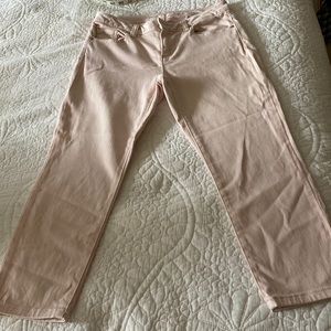 Michael Kors Izzy cropped skinny capris size 4 in baby pink.  Worn once.